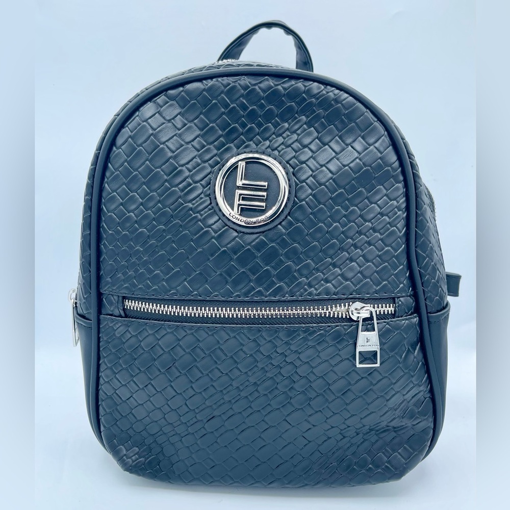 Brand New London Fog Elegant Black Woven Backpack - Picture 6 of 11